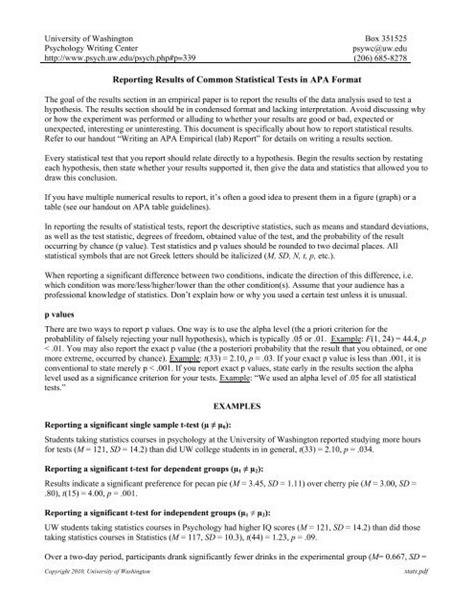 reporting correlations apa|Reporting Results of Common Statistical Tests in APA Format.